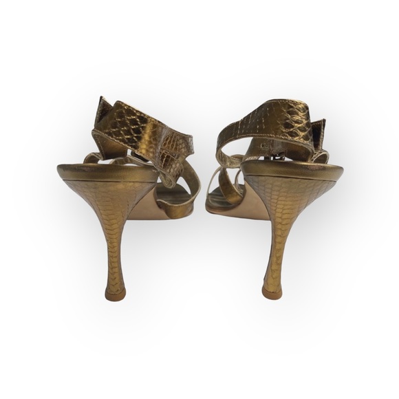 Manolo Blahnik ❤︎ Sizzle Strappy Heeled Sandals ❤︎ Bronze Reptile ❤︎ 39.5 8.5 9 - Picture 4 of 16